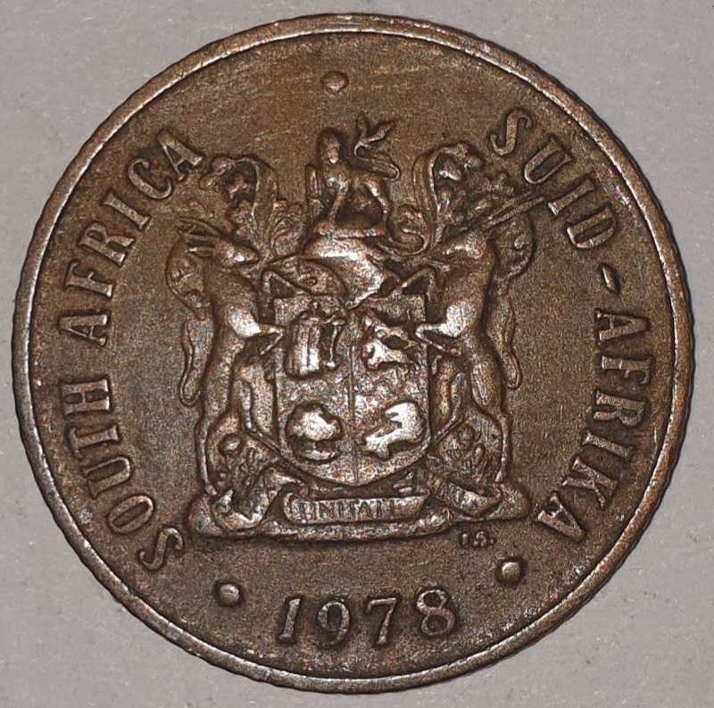 1978 - 2 CENT COIN (TWO CENT COIN) - RSA - BRONZE - KM#83 - BILINGUAL LEGEND - WILDEBEEST
